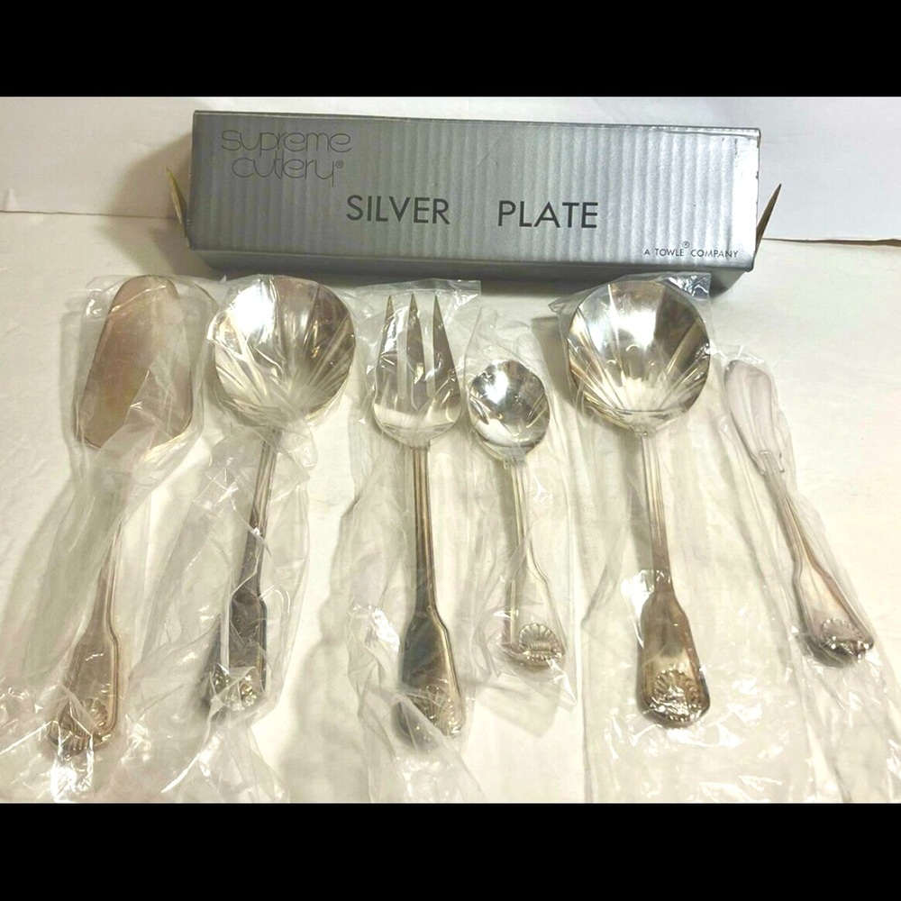 Silver plate serving set by Towle